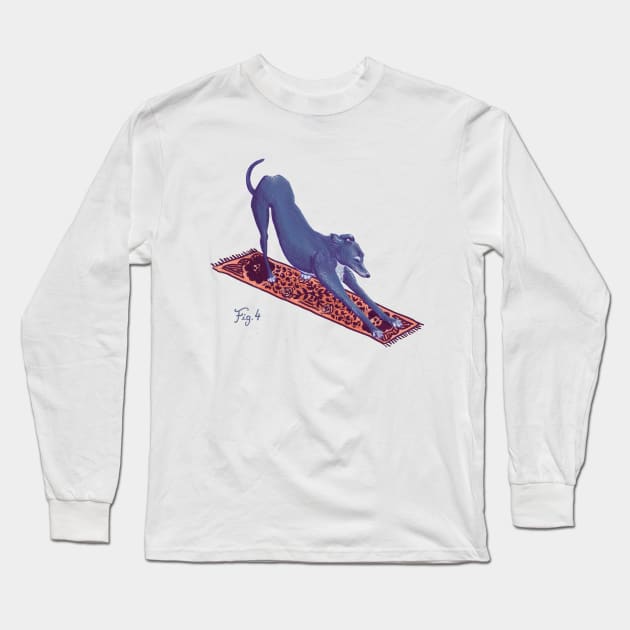 Downward Facing Greyhound Long Sleeve T-Shirt by Nano Février